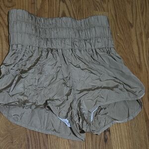 FP Movement Tan High Waist Shorts with Elastic Waist